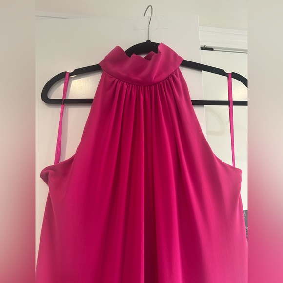 Lauren Ralph Lauren Hot Pink High Neck A Line Sleeveless Dress 12 Barbiecore - Picture 3 of 12